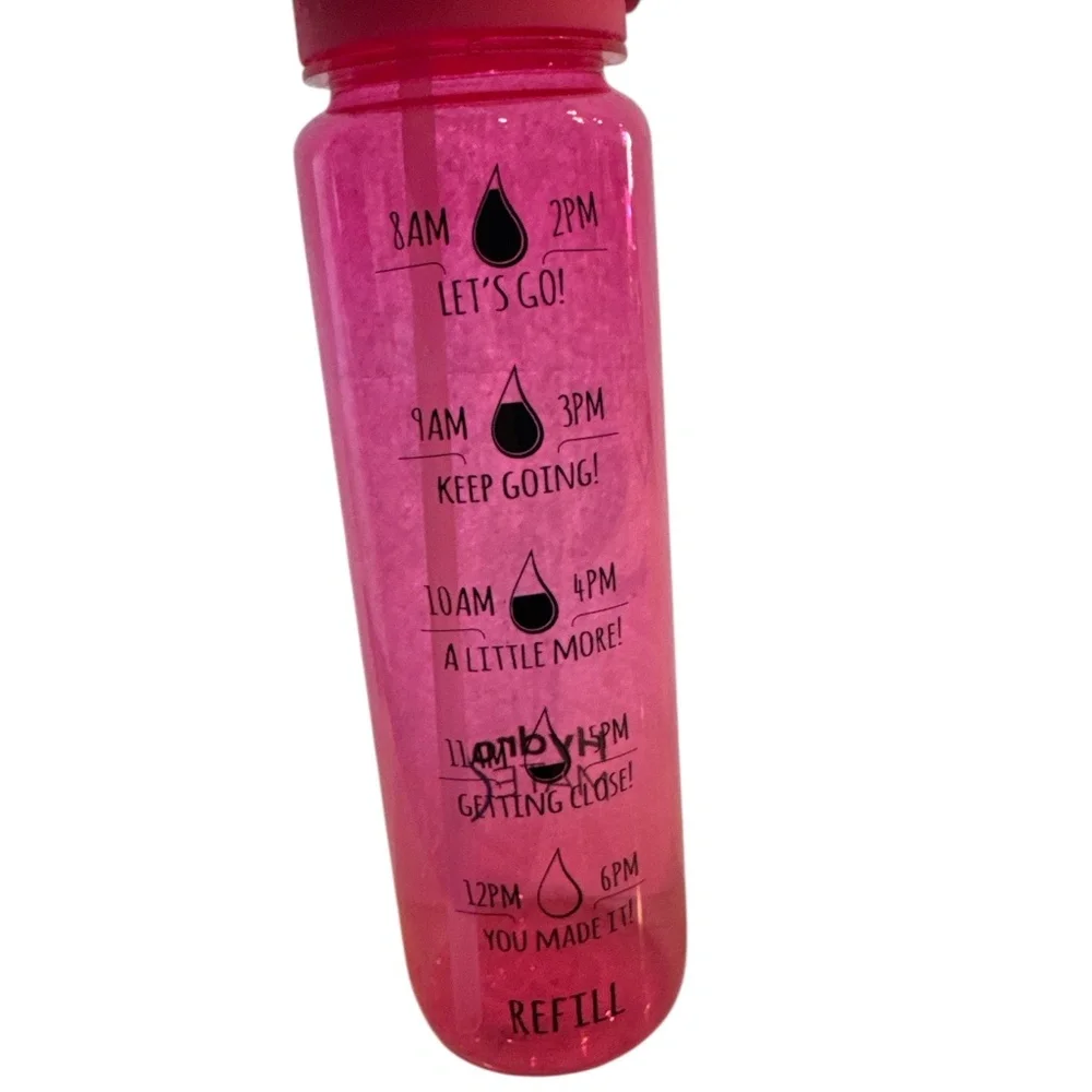 HydroMATE 32 oz Water Bottle with Time Markings Hourly With Straw